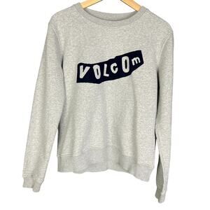 Women's Volcom Stone Surf Skateboarding Gray Logo Sweatshirt - Size Small